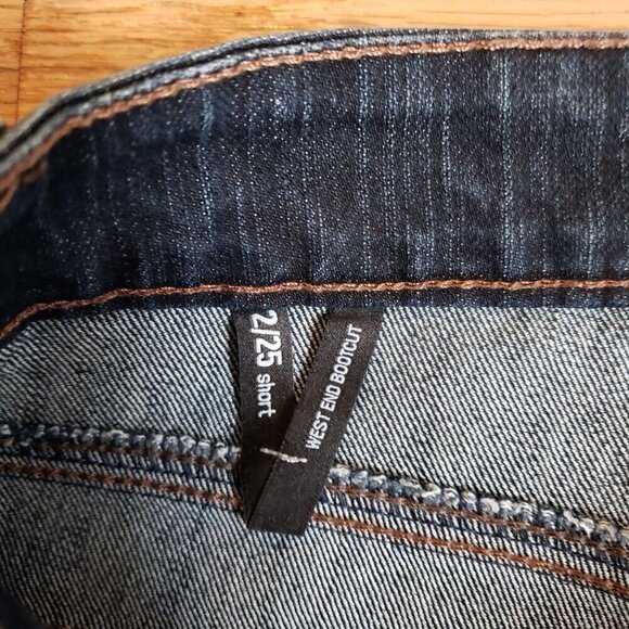 Nine West Womens West End Bootcut Jeans Size 2/25 Short Cotton Blend Dark Blue - Picture 4 of 6